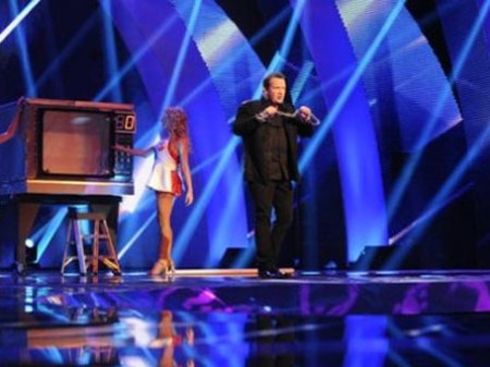 a man standing on a stage